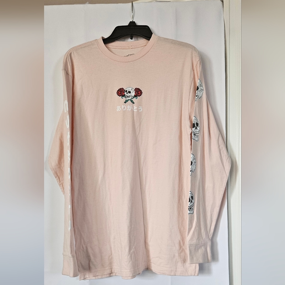 Eighty Eight Brand pink long sleeve skull shirt size medium